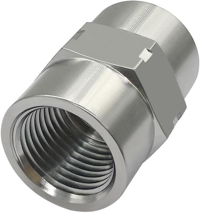 Stainless Steel Coupling Adapter 1/2" NPT Female x 1/2" NPT Female Hex Coupler Pipe Fitting for Air Water Gas Oil(Pack of 2)