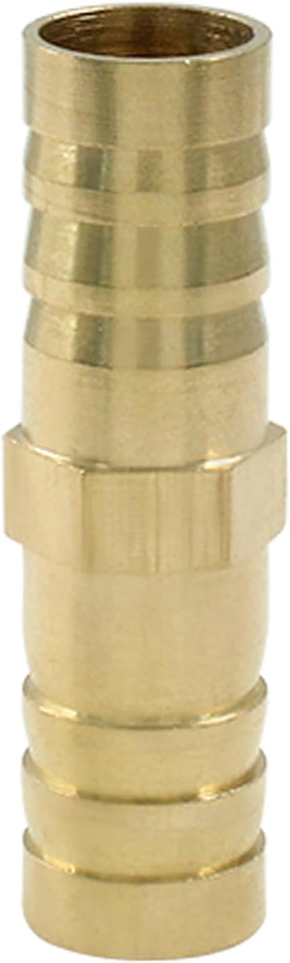 6Pcs Brass Hose Barb Fitting, 1/2" to 1/2" Barb Splicer Mender Hose Fittings Brass Hose Barb Adapter with Pipe Hose Clamp for Air Water Fuel Oil