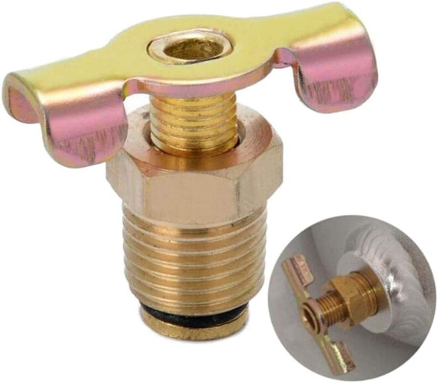 2PCS 1/4 Brass Air Hose Fitting Air Compressor Blowdown Valve NPT Male External Drain Cock Drain Switch With Handle
