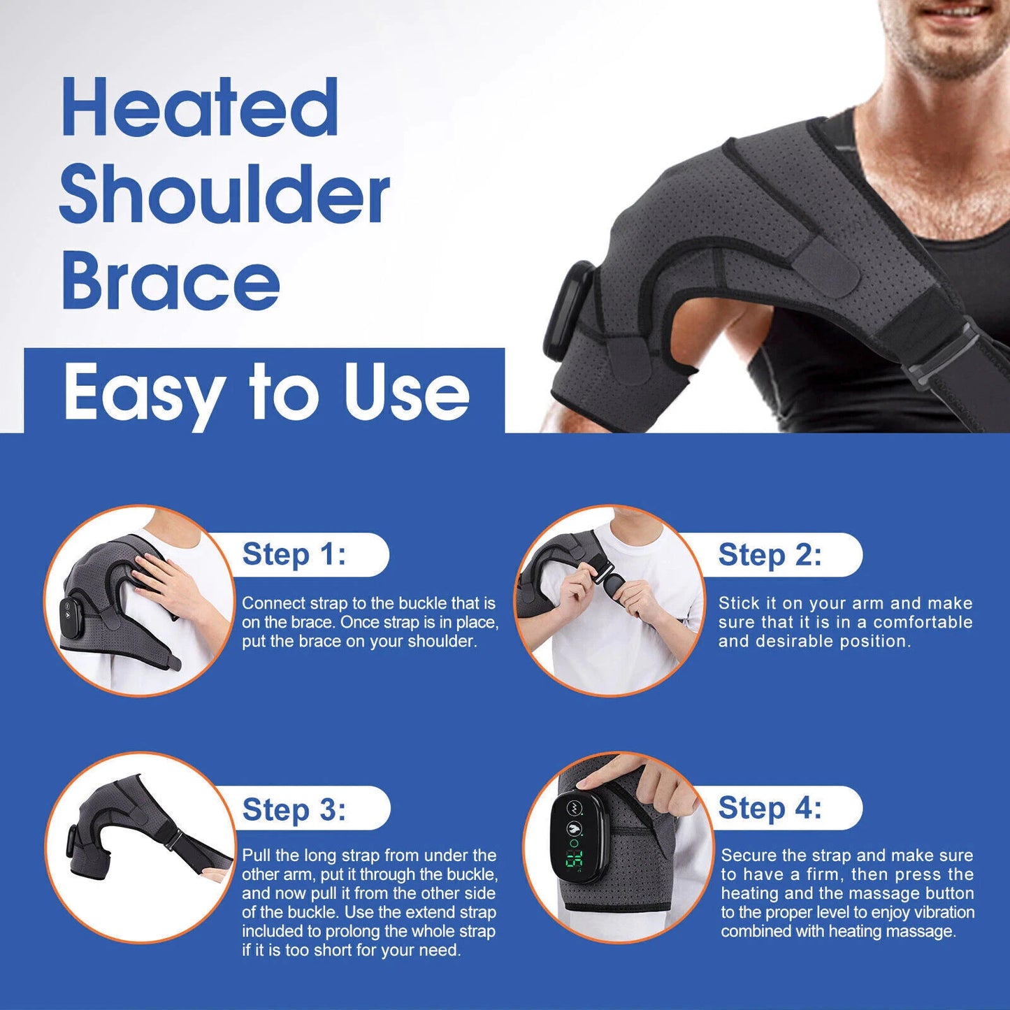 ThermaBrace™ Cordless Heated Shoulder Massager