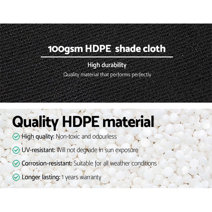 Instahut 50% Shade Cloth 1.83x20m Shade Cloth Sail Heavy Duty Shadecloth Garden Mesh Roll BK