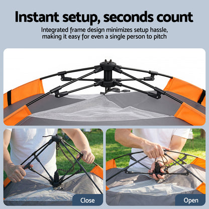 Weisshorn 2 Person Instant Pop Up Camping Tent Automatic Waterproof Hiking Beach