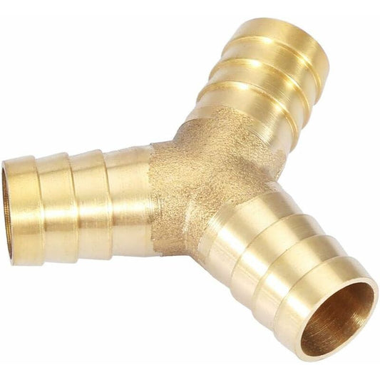 Brass Hose Barb, 3 Way Y Type Brass Hose Barbed Fitting Adapter Connector For Water/Oil/Gas/Air Pipes (12Mm 1Pc)