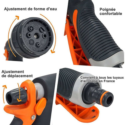 Garden Hose Nozzle, 8 Watering Modes Multifunctional Garden Sprayer, Comfort Plastic Spray Gun, Ideal Car Wash, Lawn