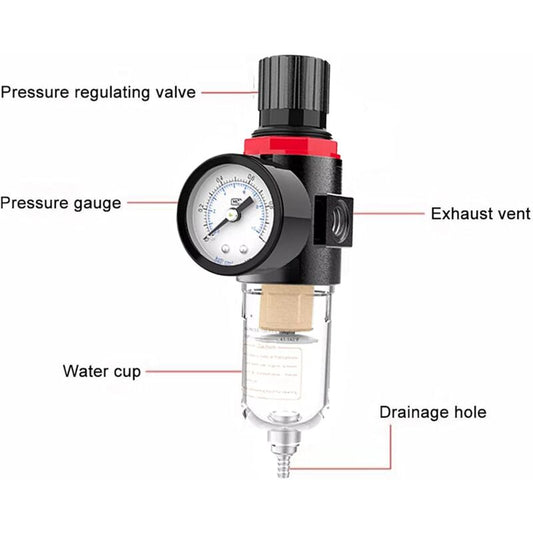Compressed Air Oil Water Separator Tool Air Filter Trap Pressure Reducer With Gauge Pneumatic Regulator Lubricator For