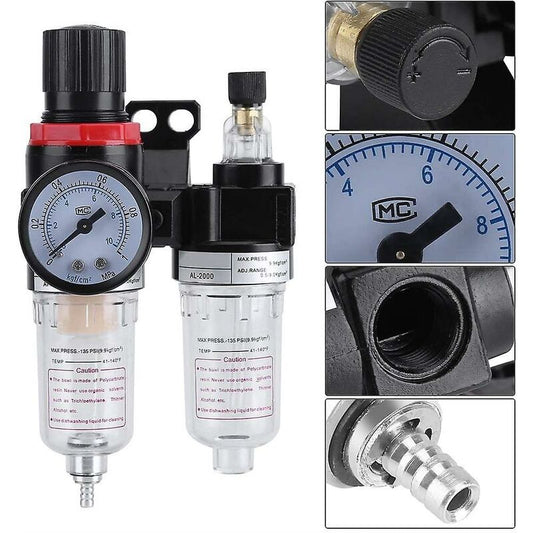 Oil Water Separator - 1/4'' Air Filter Regulator Lubricator Oil Separator With Compressor Moisture Trap Oil Separator,