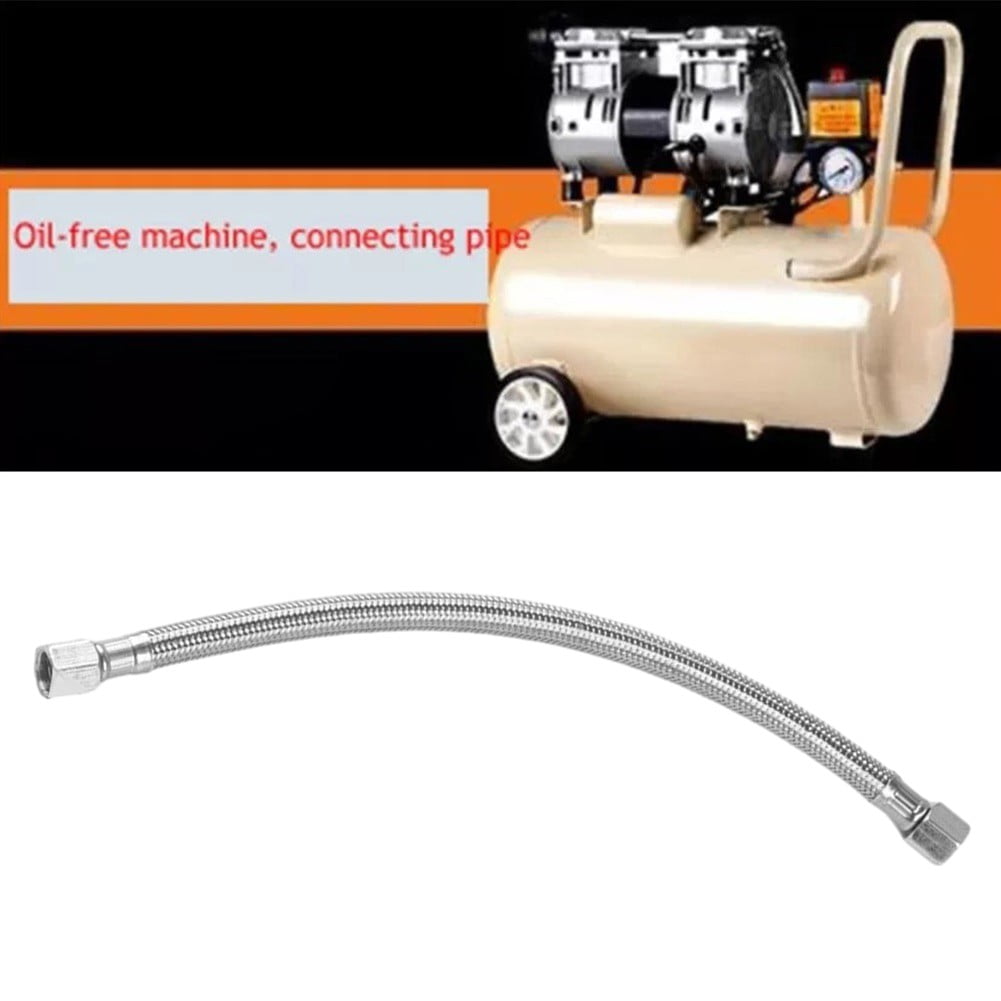 1Pc Air Compressor Tube Stainless Steel 350Mm Air Compressor Flexible Hose Air Pump Check Valve Connecting Pipe Smile Home
