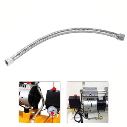 1Pc Air Compressor Tube Stainless Steel 350Mm Air Compressor Flexible Hose Air Pump Check Valve Connecting Pipe Smile Home