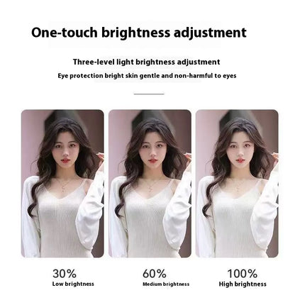 Ring Lamp Phone - Selfie Lamp - LED Ring Light - TikTok Lamp - Vlog Lighting - Makeup Light - Smartphone Gadgets - Clip On - 3 Modes - Rechargeable - White - 1 piece