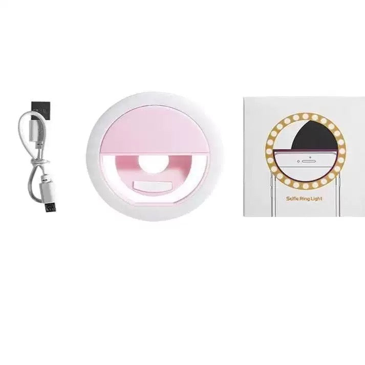Ring Lamp Phone - Selfie Lamp - LED Ring Light - TikTok Lamp - Vlog Lighting - Makeup Light - Smartphone Gadgets - Clip On - 3 Modes - Rechargeable - White - 1 piece