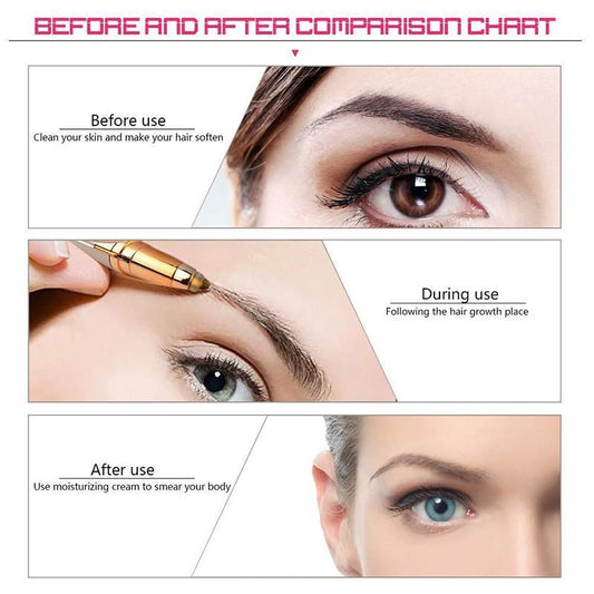 Epilator Trimmer for Eyebrows Facial Hair Nose Hair Bikini Line, PinkGold