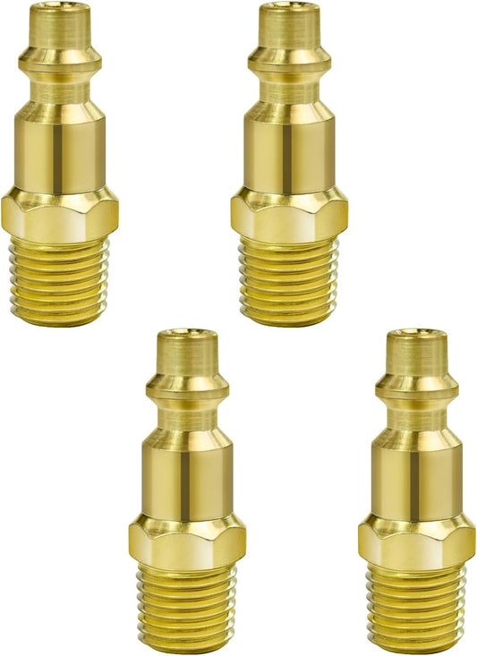 1/4-Inch Npt Male Industrial Air Hose Adapter, Quick Connect Fittings Kit With Coupler and Plug, 4pcs Air Compressor Hose Fittings