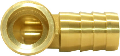 Brass Hose Fitting, 90 Degree Elbow, 1/2" Barb x 3/8" NPT Male Pipe Water/Fuel/Air (Pack of 2)