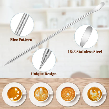 Milk Frothing Pitcher, 12oz Milk Frother Cup with Clear Scale, 304 Stainless Steel Cappuccino Espresso Machine Accessories for Barista Coffee Bar with Latte Art Pen, Silver