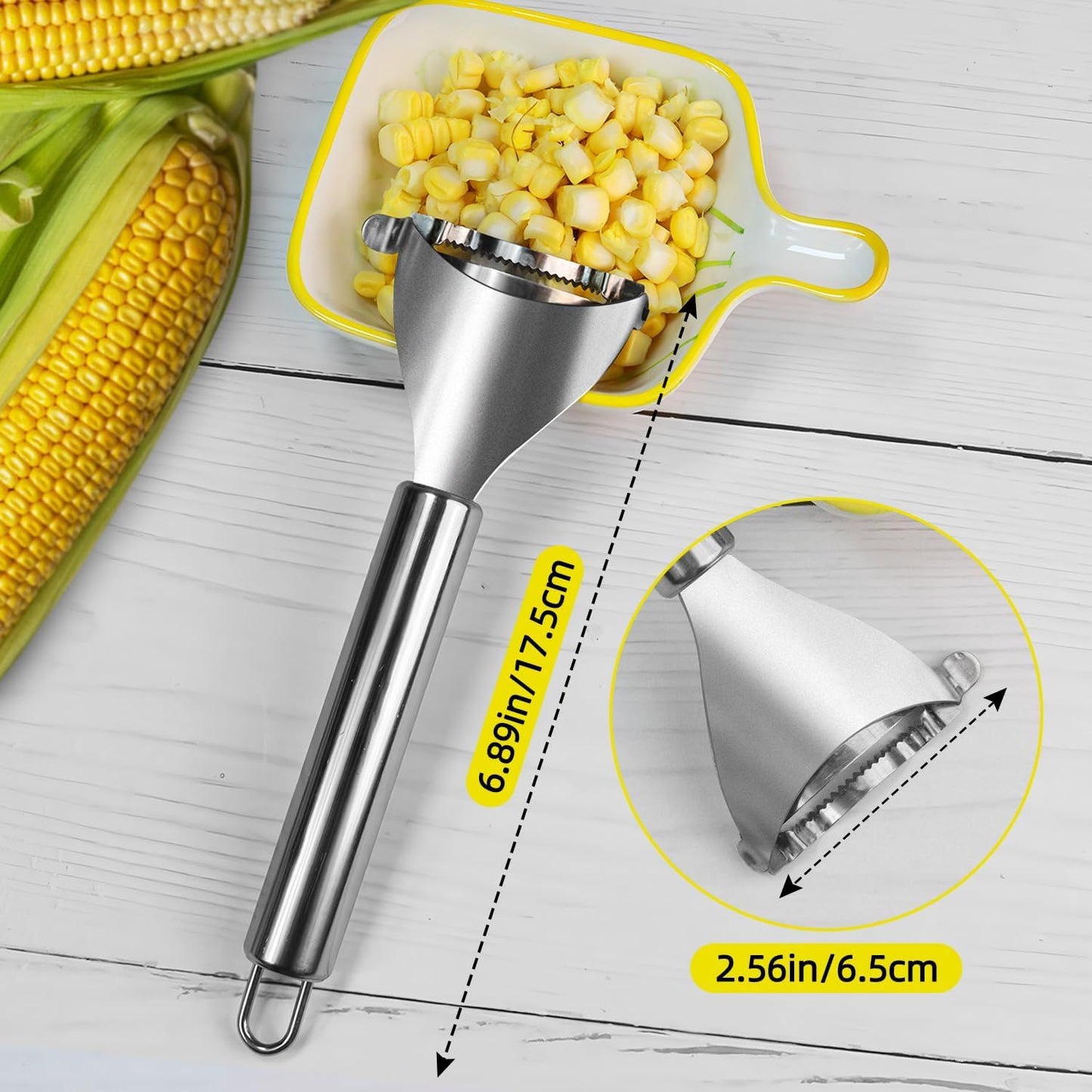Corn Peeler,304 Stainless Steel Corn Stripper Corn Kernel Remover Tool