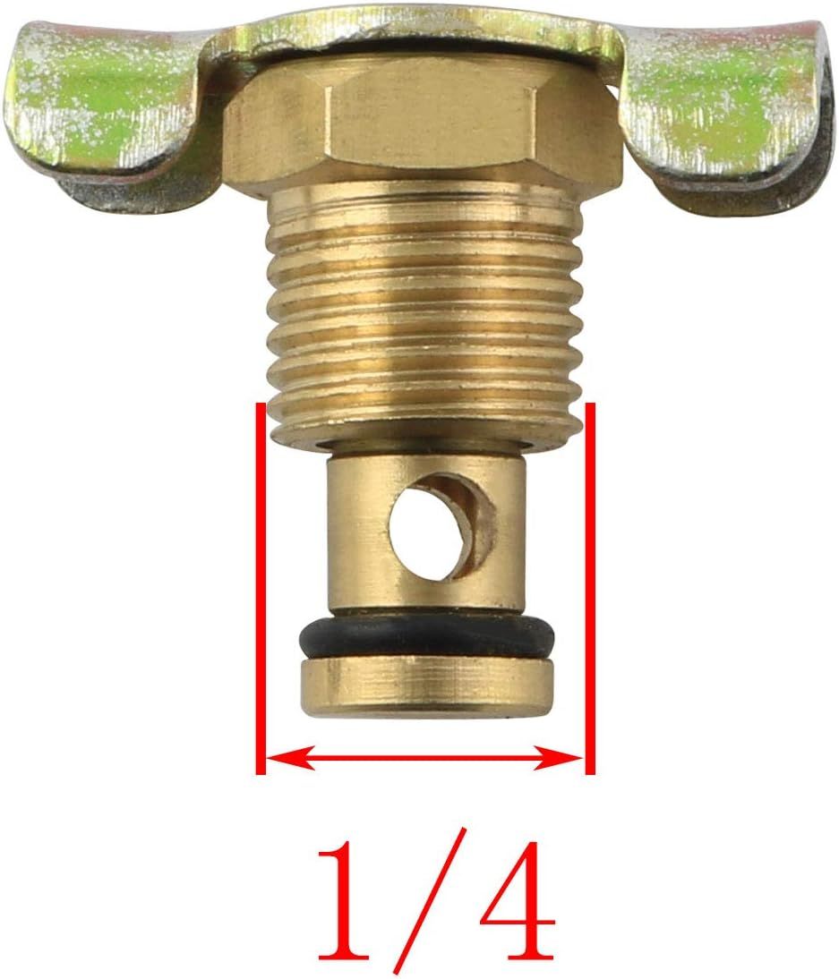 2PCS 1/4 Brass Air Hose Fitting Air Compressor Blowdown Valve NPT Male External Drain Cock Drain Switch With Handle