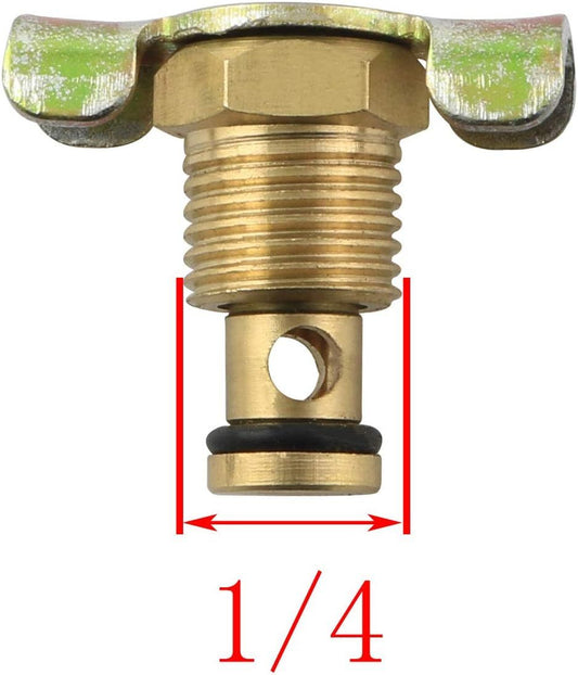 2PCS 1/4 Brass Air Hose Fitting Air Compressor Blowdown Valve NPT Male External Drain Cock Drain Switch With Handle