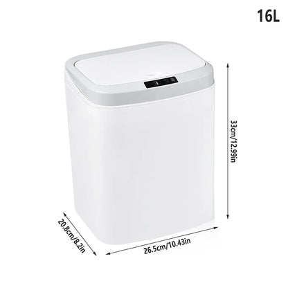 Sensor Trash Bin Touchless 16L White Automatic Motion Kitchen Rubbish Can