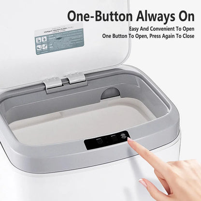 Sensor Trash Bin Touchless 16L White Automatic Motion Kitchen Rubbish Can