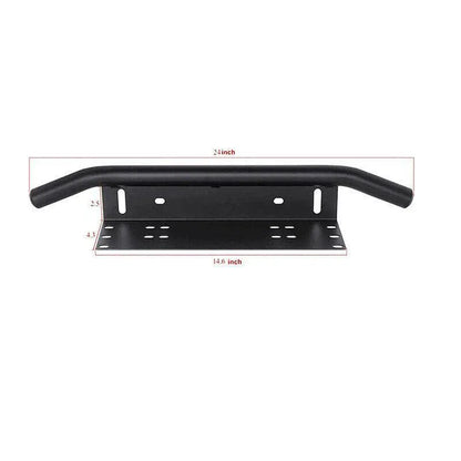 24inch Bull Bar Front Bumper License Number Plate Mount Bracket Led Light Holder