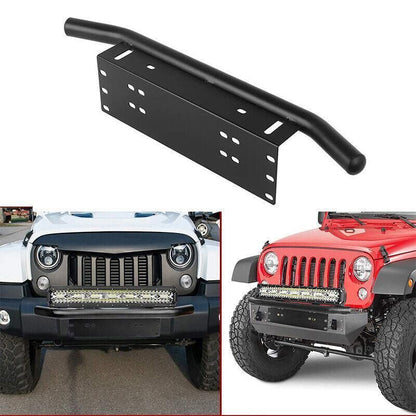 24inch Bull Bar Front Bumper License Number Plate Mount Bracket Led Light Holder