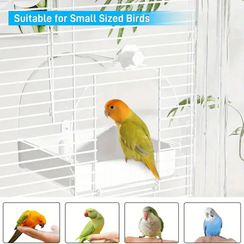 3in1 Parrot Bath Basin Bird Bathtub Cage or Accessory Pet Bird Feeder Water Bowl - Bathroom