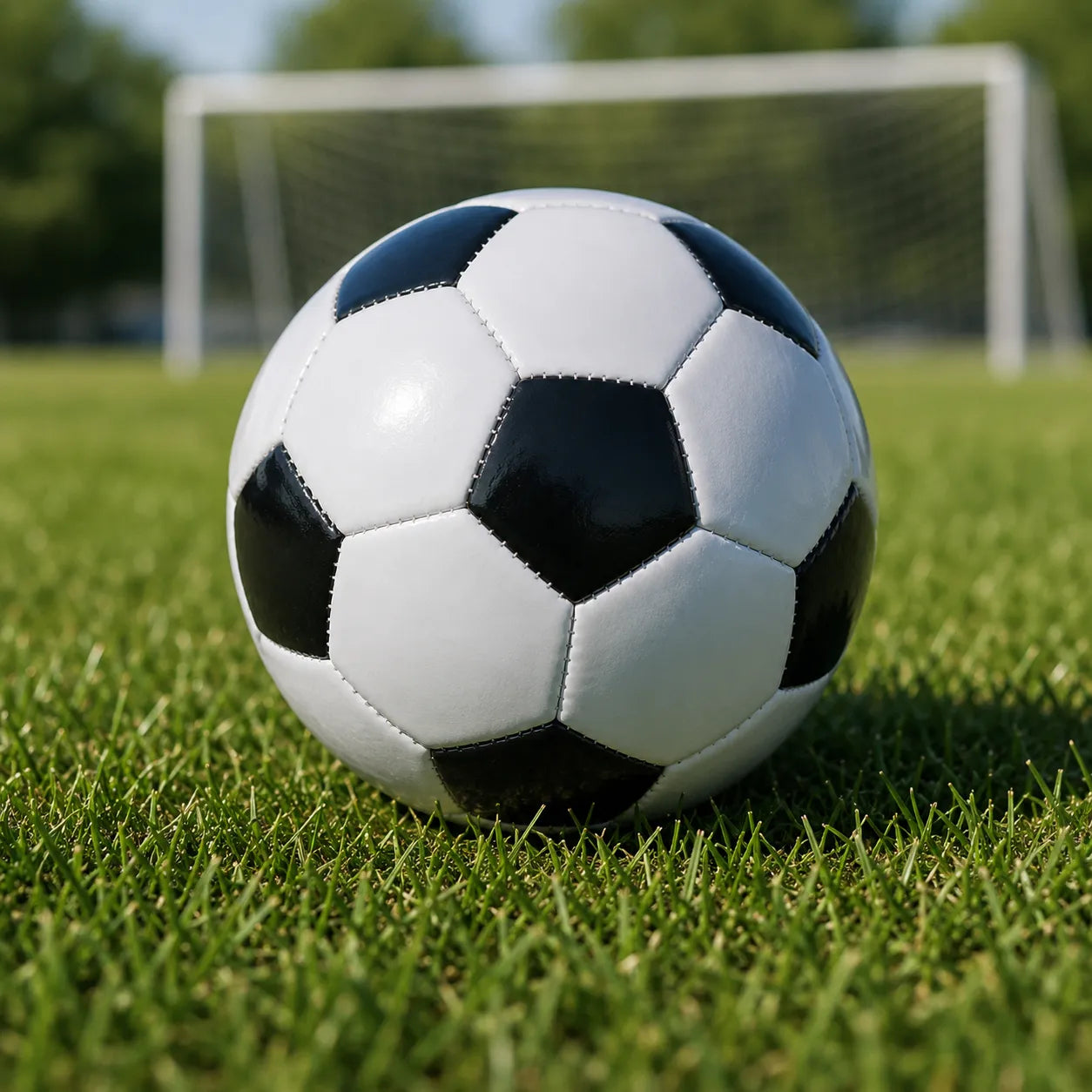 Classic Soccer Ball Football Training Standard Size 5 - Black/White