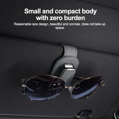 LuxRide™ Universal Magnetic Leather Car Visor Sunglasses Hanger