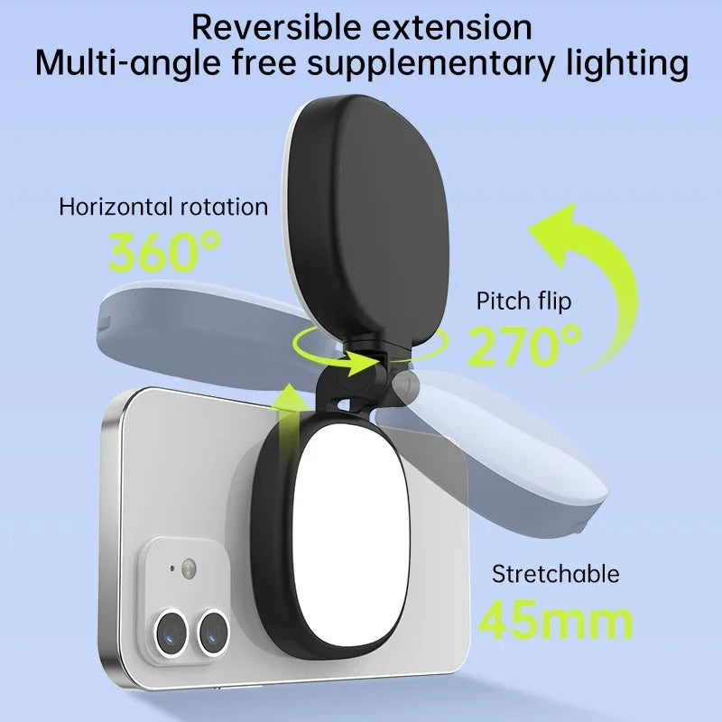 SnapGlow Portable Magnetic Selfie Ring Light with Mirror
