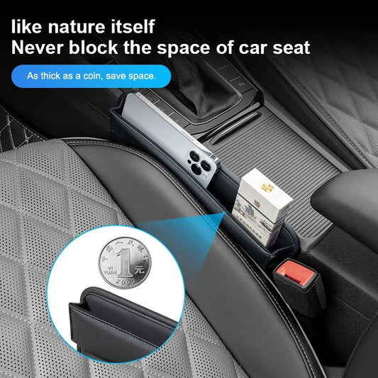 AutoDrop™ Universal Leather Car Seat Gap Organizer & Storage Pocket