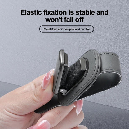 LuxRide™ Universal Magnetic Leather Car Visor Sunglasses Hanger