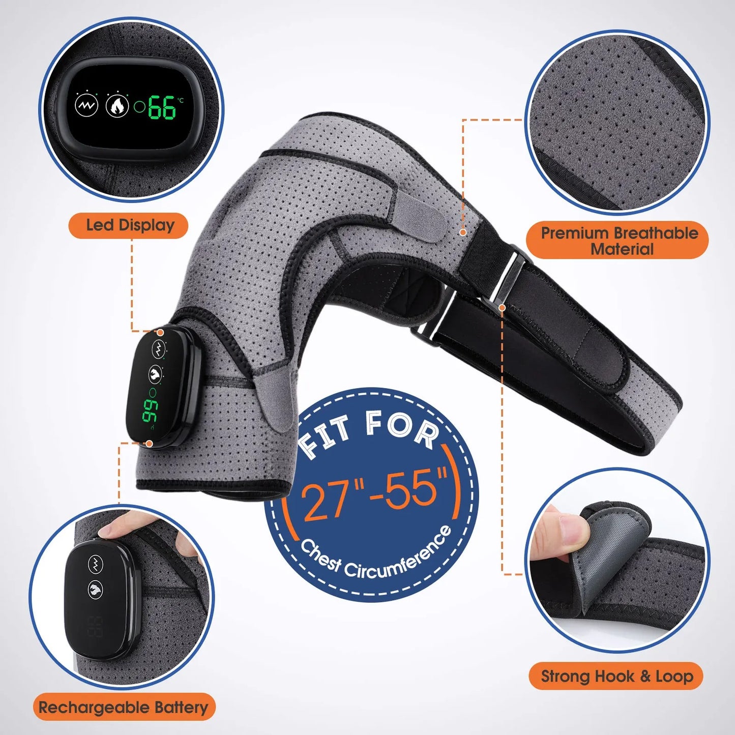 ThermaBrace™ Cordless Heated Shoulder Massager