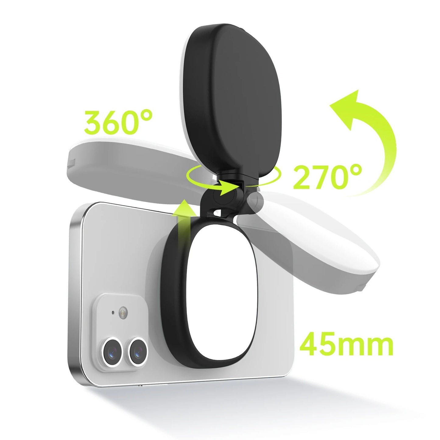 SnapGlow Portable Magnetic Selfie Ring Light with Mirror