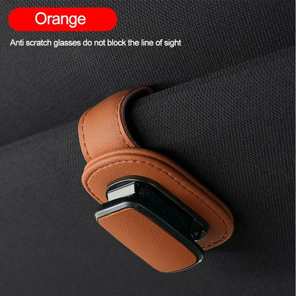 LuxRide™ Universal Magnetic Leather Car Visor Sunglasses Hanger
