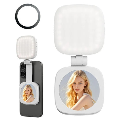 SnapGlow Portable Magnetic Selfie Ring Light with Mirror